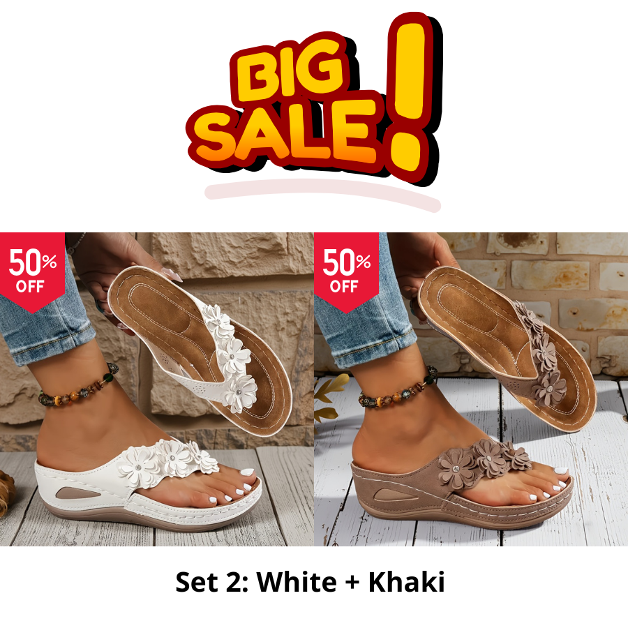 🔥Best Seller-Last Day Sale 60% OFF🔥Women's orthopedic flip-flops, suitable for all seasons, comfortable and breathable.