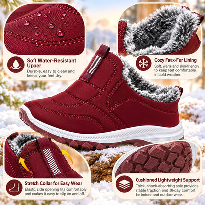 🔥55% OFF TODAY🔥 2026 New Arrival – Women’s Warm Fur-Lined Snow Boots | Lightweight Waterproof Slip-On Ankle Boots for Fall & Winter