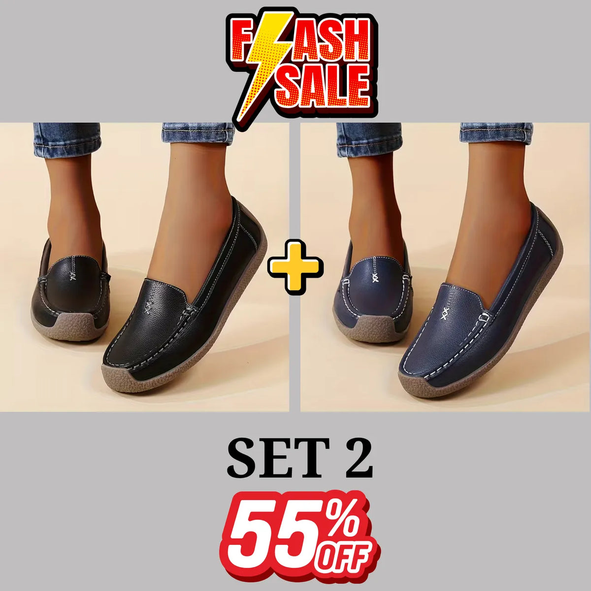 💥 Mega Sale - 50% OFF Best Sellers Today Only! Women’s Comfort Loafers – Supportive Footbed & All-Day Comfort