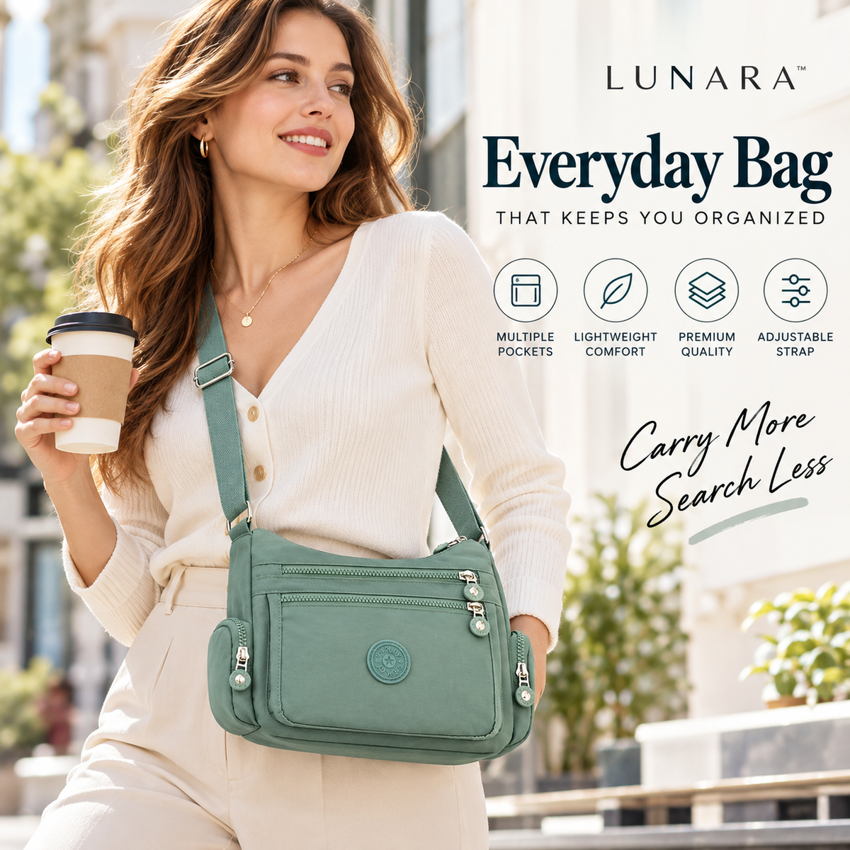 Lunara™ Multi-Pocket Crossbody Everything Has Its Place